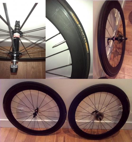 Paires de roues carbone58 (1455g) 490 